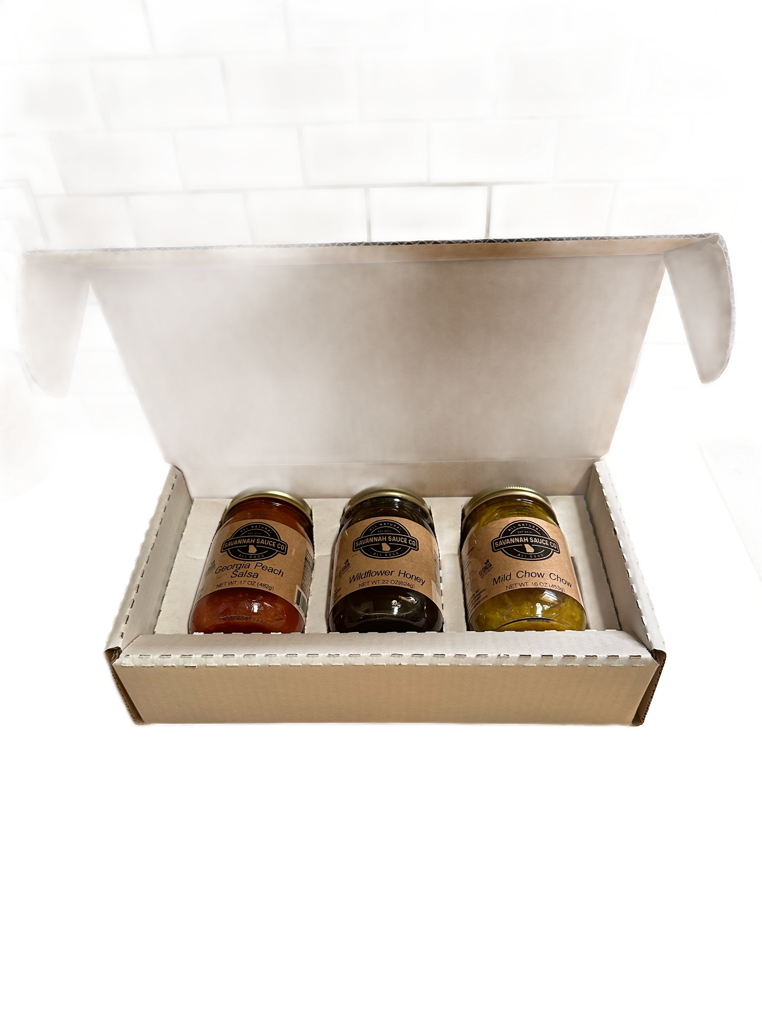 Custom (your branding on shipper) Mason Jar (3) Pack Gift - SavannahSauceCompany